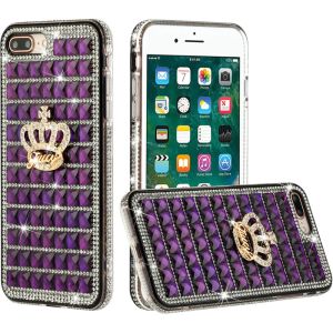 Samsung Galaxy S21 Ultra Case, Trendy Fashion Design Hybrid Case Cover Crown on Purple