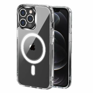 For iPhone 13/14 Thick Transparent [Magnetic Circle] Shockproof Hybrid - Clear