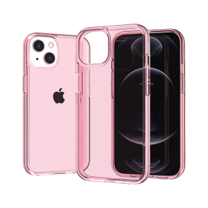 For iPhone 15 Pro Max / Ultra Sturdy Ultra Thick 3mm Transparent Hybrid Case Cover - Pink