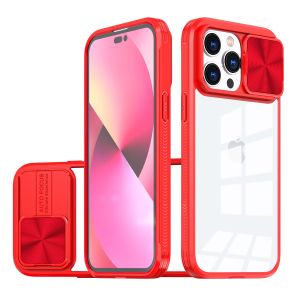 For iPhone 15 Pro Fusion Transparent Clear Hybrid Case Cover - Red