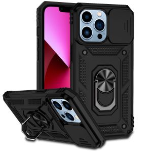 For Samsung A34 5G Well Protective Magentic Ring Stand Camera Protective Cover Case - Black