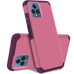 For Celero 5G 2023 6.5" Compatible, Revvl 6 5G Tough Strong MetKase Hybrid (Magnet Mount Friendly) Case Cover - Fruity Wine