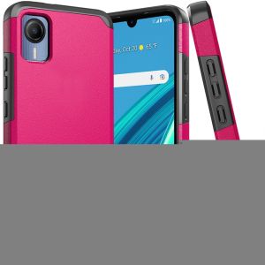 For Cricket Debut S2 Tough Strong Hybrid (Magnet Mount Friendly) Case Cover - Hot Pink