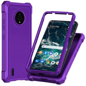 For Nokia C200 Shell Matte Finish Hybrid Case Cover - Dark Purple