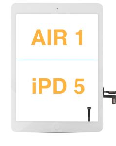 Digitizer Compatible For iPad Air 1 (Home Button Pre-Installed) (Premium Plus) (White)