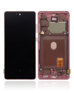 OLED Assembly With Frame For Samsung Galaxy S20 FE 4G / 5G (Aftermarket Plus) (Cloud Red)(With Finger Print Sensor)