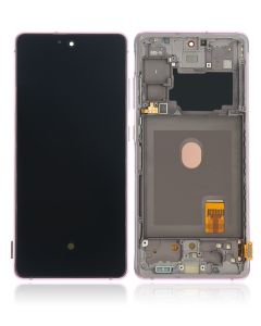 OLED Assembly With Frame For Samsung Galaxy S20 FE 4G / 5G (Aftermarket Plus) (Cloud Lavender)(With Finger Print Sensor)