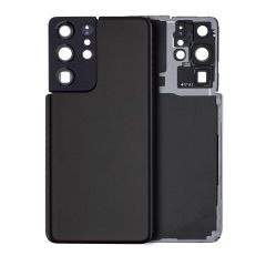 Premium Back Cover Glass With Camera Lens For Samsung S21 Ultra - Black
