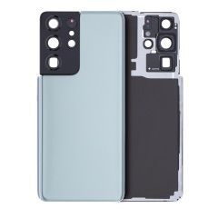Premium Back Cover Glass With Camera Lens For Samsung S21 Ultra - Gray