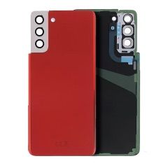 Premium Back Cover Glass With Camera Lens For Samsung S21 Plus - Red