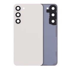 Premium Back Cover Glass With Camera Lens For Samsung S23 Plus - Cream