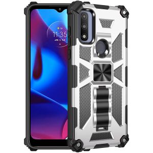 For Apple Iphone 14 Pro Max Machine Magnetic Kickstand Case Cover - Silver