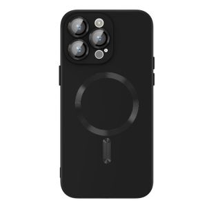For Samsung S23 Ultra Complete Protection Hybrid with Metal Tempered Camera Glass - Black