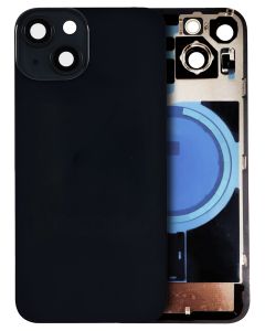 Back Glass With Steel Plate With Magsafe Magnet Pre-Installed Compatible For iPhone 14 Plus (Black)