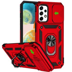 For Samsung A23 5G Well Protective Magentic Ring Stand Camera Protective Cover Case - Red