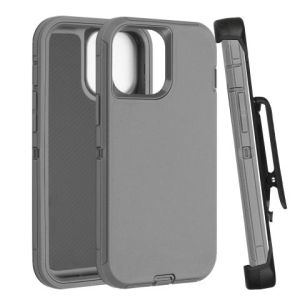 Defender Case For Apple iPhone 16 Pro Max - Gray (WITH CLIP)
