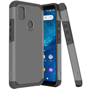 For Cricket Icon 4 Tough Strong Hybrid (Magnet Mount Friendly) Case Cover - Charcoal Grey