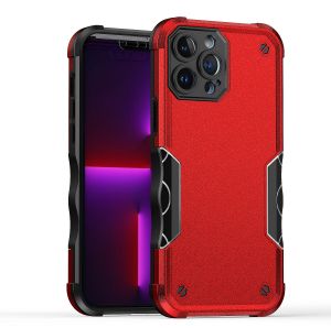 For iPhone 15 Pro Exquisite Tough Shockproof Hybrid Case Cover - Red