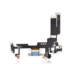 Aftermarket Plus Charging Port Flex Cable for IP 14 - Blue