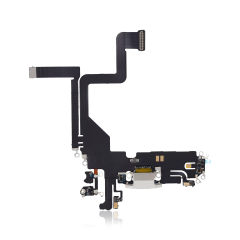 Aftermarket Plus Charging Port Flex Cable for IP 14 Pro - Silver