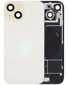 Back Glass With Steel Plate With MagSafe Magnet Pre-Installed Compatible For iPhone 15 Plus (Yellow)