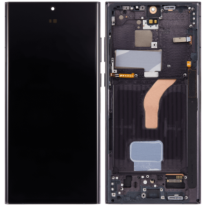 OLED Assembly With Frame For Samsung Galaxy S22 Ultra 5G (US & International Version) (Aftermarket Plus) (Phantom Black)(Support Finger Print)
