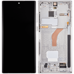 (AM Ultra) OLED Assembly with Frame For Samsung S22 Ultra (120Hz) (1:1 Square Corners) (US & International) - Phantom White