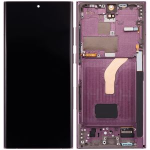 OLED Assembly With Frame For Samsung Galaxy S22 Ultra 5G (US & International Version) (Aftermarket Pro) (With Finger Print Sensor)(Burgundy)