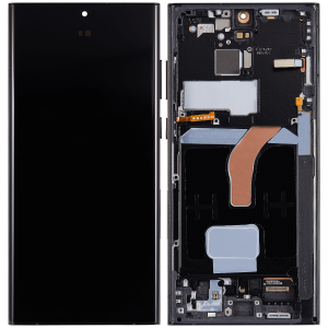 OLED Assembly With Frame For Samsung Galaxy S22 Ultra 5G (US & International Version) (Aftermarket Plus) (Graphite / Sky Blue / Red)(Support Finger Print)