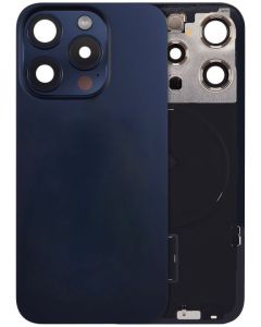 Back Glass With Steel Plate And MagSafe Magnet Pre-Installed Compatible For iPhone 15 Pro Max - Blue Titanium