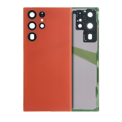 Premium Back Cover Glass With Camera Lens For Samsung S22 Ultra - Orange