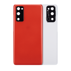 Premium Back Cover Glass With Camera Lens For Samsung S20 FE - Cloud Red
