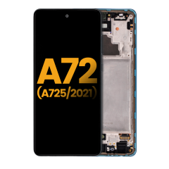 Refurbished OLED Assembly with Frame for Samsung A72 (A725 / 2021) - Awesome Violet