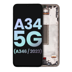 Genuine OLED Assembly with Frame for Samsung A34 5G (A346 / 2023) - Graphite