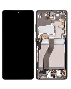 OLED Assembly With Frame For Samsung Galaxy S21 Ultra 5G (Aftermarket Plus) (Phantom Black)