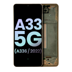 Genuine OLED Assembly with Frame for Samsung A33 5G (A336 / 2022) - Peach