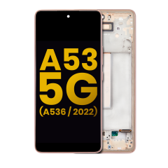 Refurbished OLED Assembly with Frame for Samsung Galaxy A53 5G (A536 / 2022) - Peach