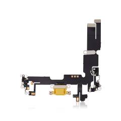 Aftermarket Plus Charging Port Flex Cable for IP 14 Plus - Yellow