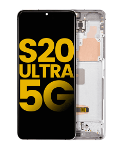 Refurbished OLED Assembly with Frame for Samsung S20 Ultra - Cloud White