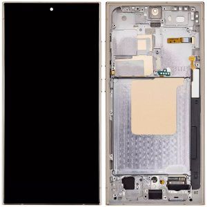OLED Assembly With Frame For Samsung Galaxy S24 Ultra (Genuine) (Titanium Yellow)