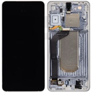 (Refurbished) OLED Assembly With Frame For Samsung Galaxy S25 Edge - Titanium Silver / Icyblue