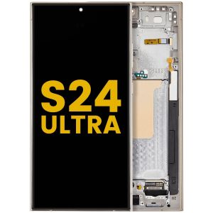 OLED Assembly With Frame For Samsung Galaxy S24 Ultra (Refurbished) (Titanium Yellow)