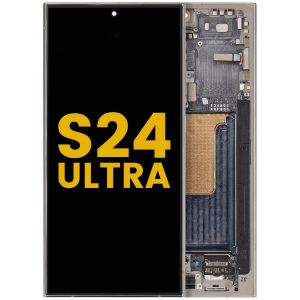 OLED Assembly With Frame For Samsung Galaxy S24 Ultra (Refurbished) (Titanium Gray)