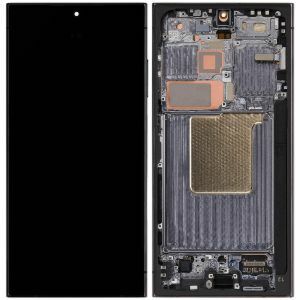 (AM Ultra) OLED Assembly with Frame For Samsung S24 Ultra (120Hz) (1:1 Square Corners) (US & International) - Titanium Black