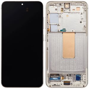 Refurbished OLED Assembly with Frame for Samsung S23 - Cream