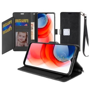 For Samsung Galaxy A13 5G Wallet ID Card Holder Case Cover - Black