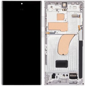 (AM Ultra) OLED Assembly with Frame For Samsung S23 Ultra (120Hz) (1: 1Square Corners) (US & International) - Sky Blue & Lime