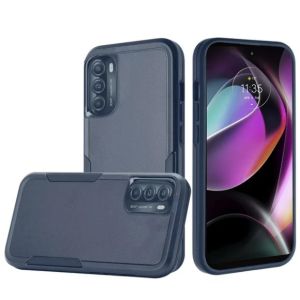 For Moto G Stylus 5g 2022 Tough Strong Dual Layer Flat Hybrid Case Cover - Blue