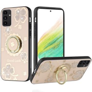 For Samsung A54 SPLENDID Diamond Glitter Ornaments Engraving Case Cover - Good Luck Floral Gold