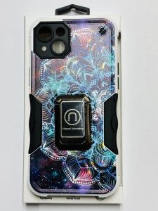 For Iphone 14 Pro  Stellar Hybrid Imd Design Ring Stand Cover Case - V4